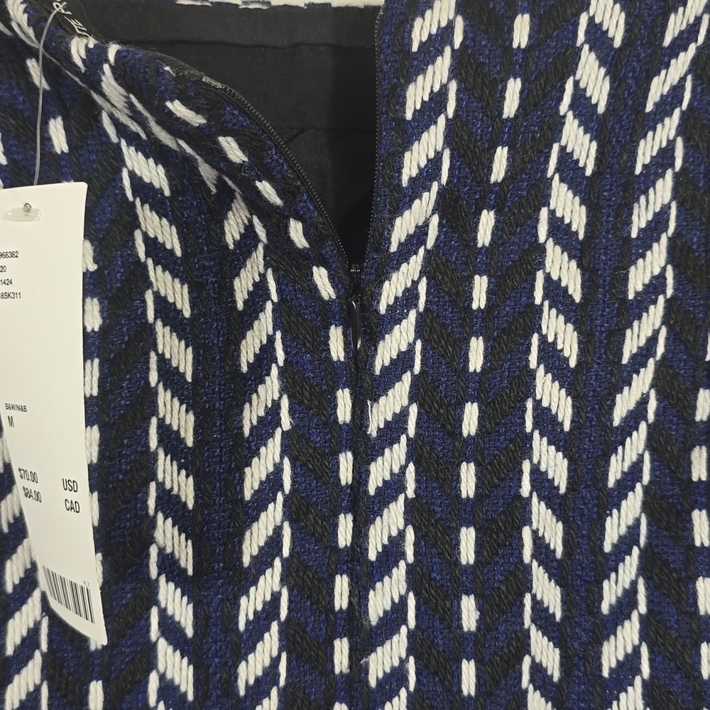 Haute Rogue Susan Geometric Mini Skirt Women's Sz. M asymmetrical Front overlay - Picture 8 of 13
